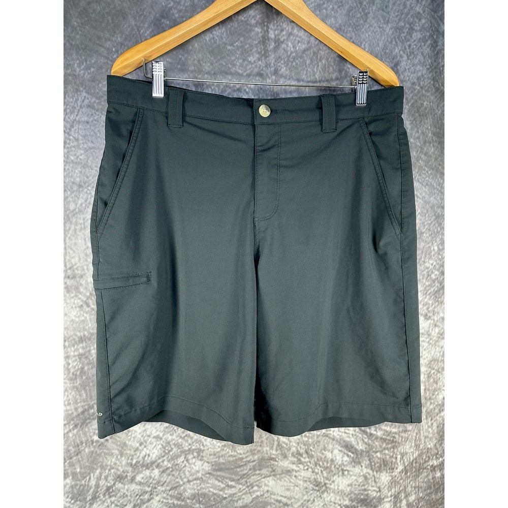 Columbia PFG Performance Fishing Shorts Mens 34 Solid Black FM4602 Stretch